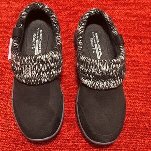 Skechers Black Slip-On Shoes with Knit Cuff